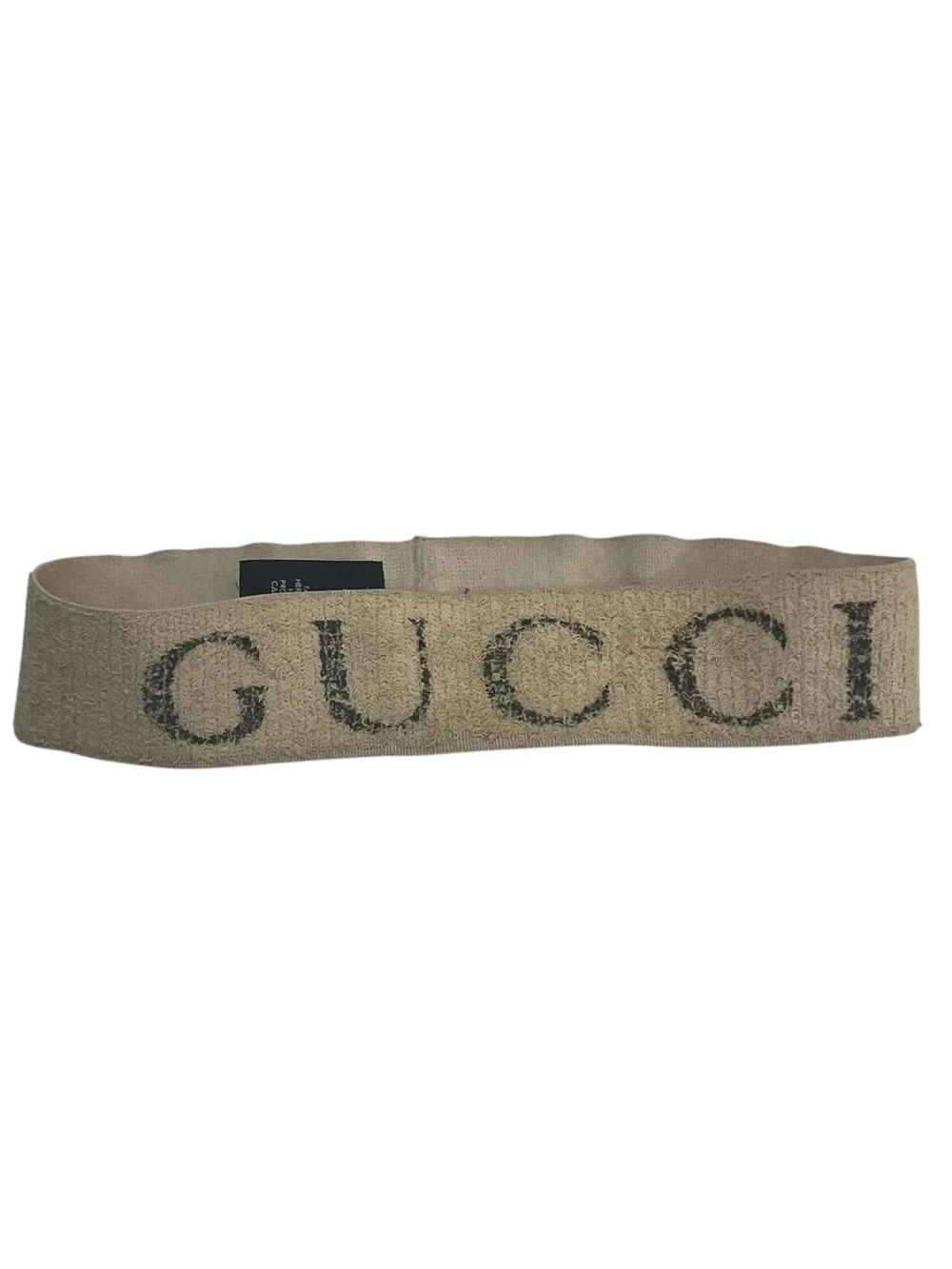 Gucci GG Logo Headband Cream & Black Runway Sweatband 100% Authentic Italy