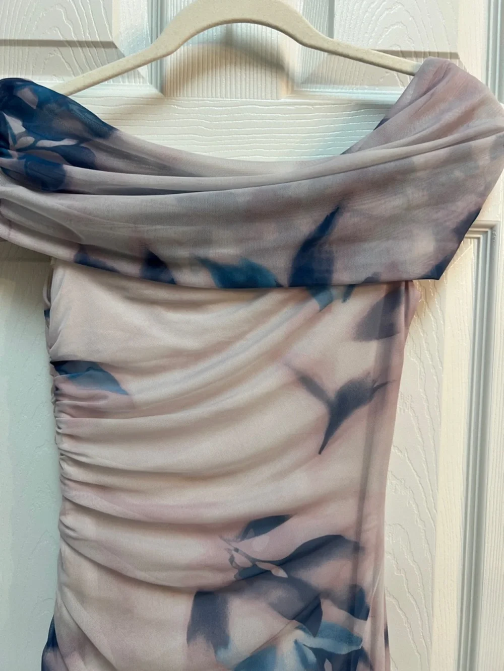 Abercrombie & Fitch Sheer Layered Dress in Light pink and purple/blue
