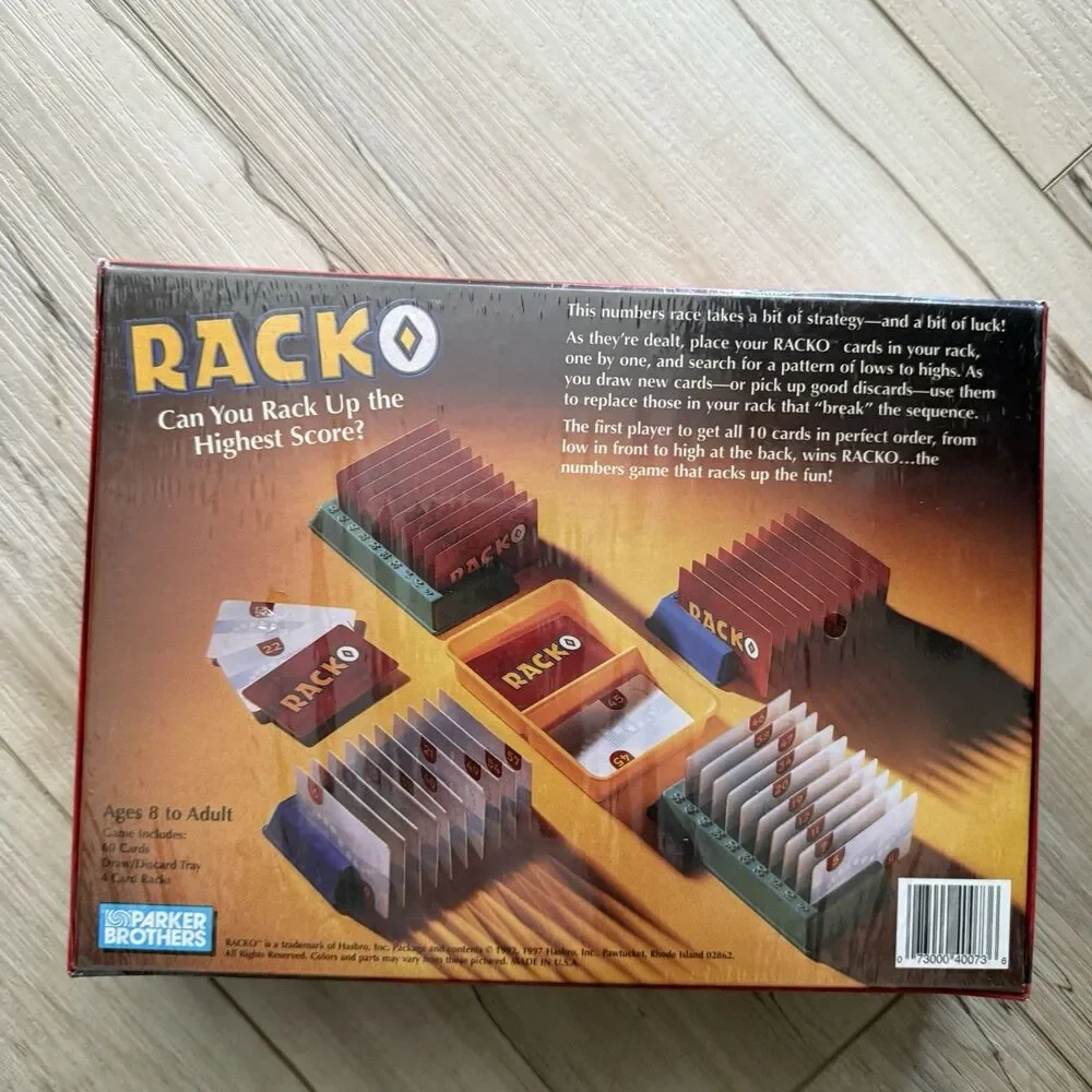 parker bro racko card