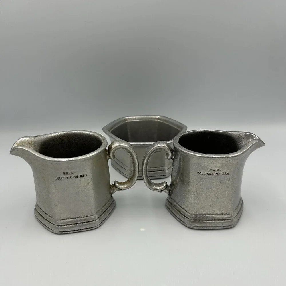 Wilton Columbia Vintage Pewter Creamer And‎ Sugar Bowl
