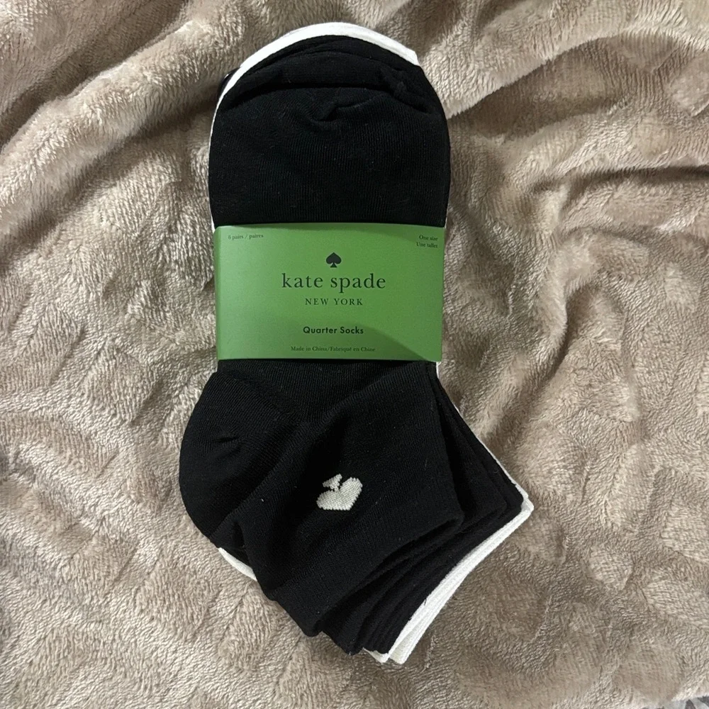 Kate Spade Black Quarter Socks (6pairs)