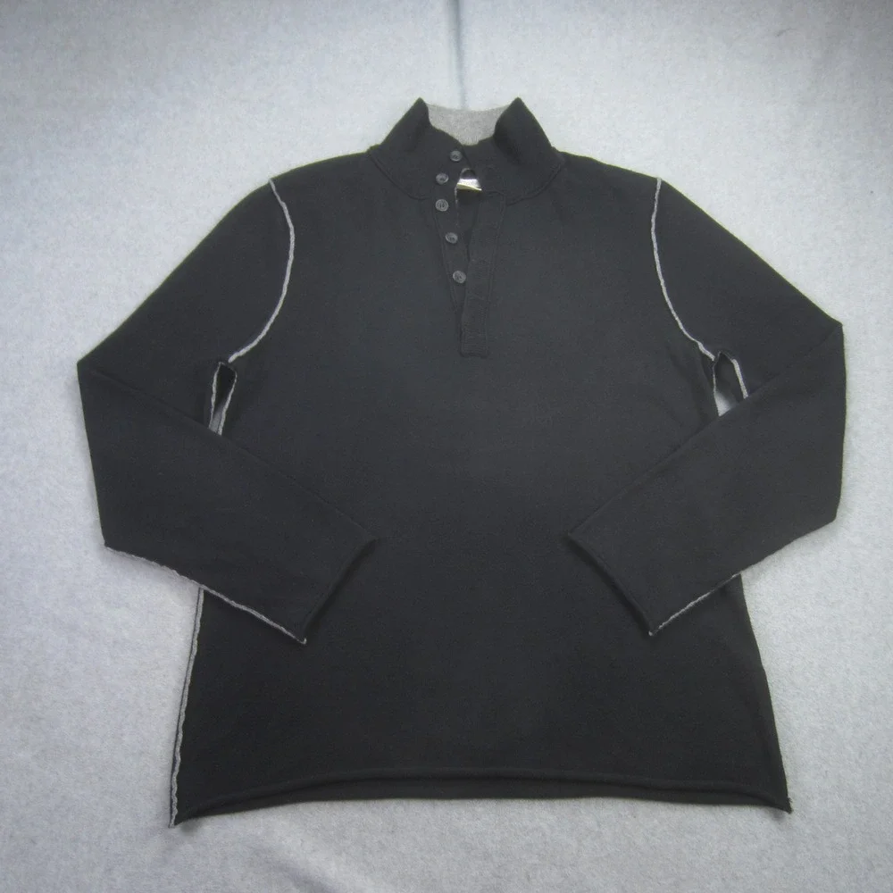 Carbon 2 Cobalt Sweater Mens Medium Black Cotton‎ Cashmere Blend Pullover