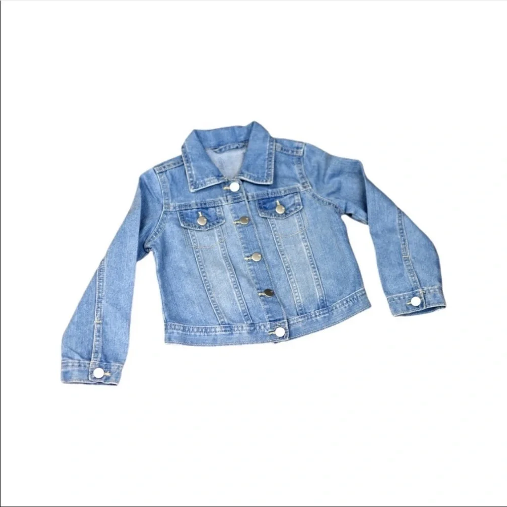 Kid's Denim Jacket W/ Sequin “LOVE” Patch
