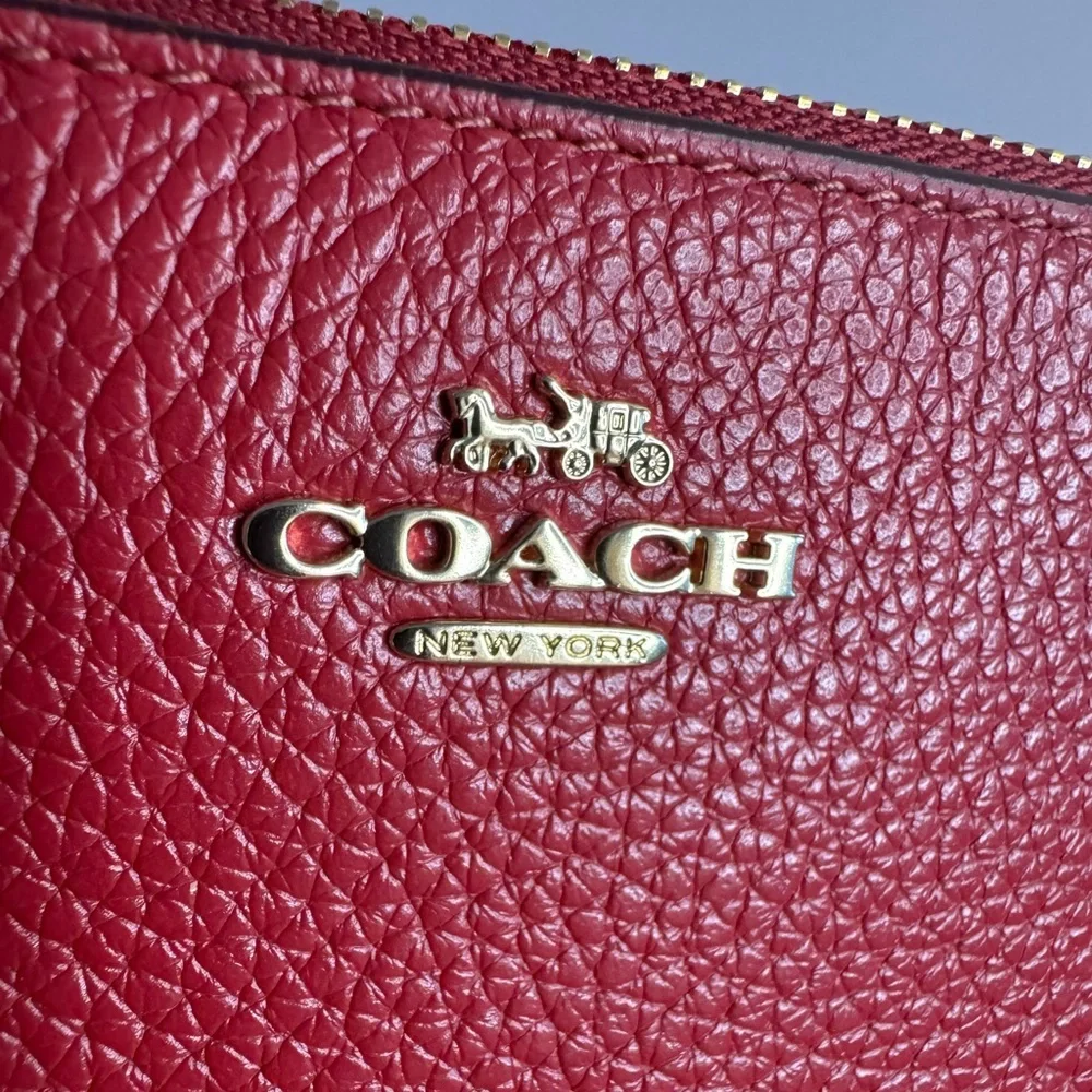 Coach red pebbled