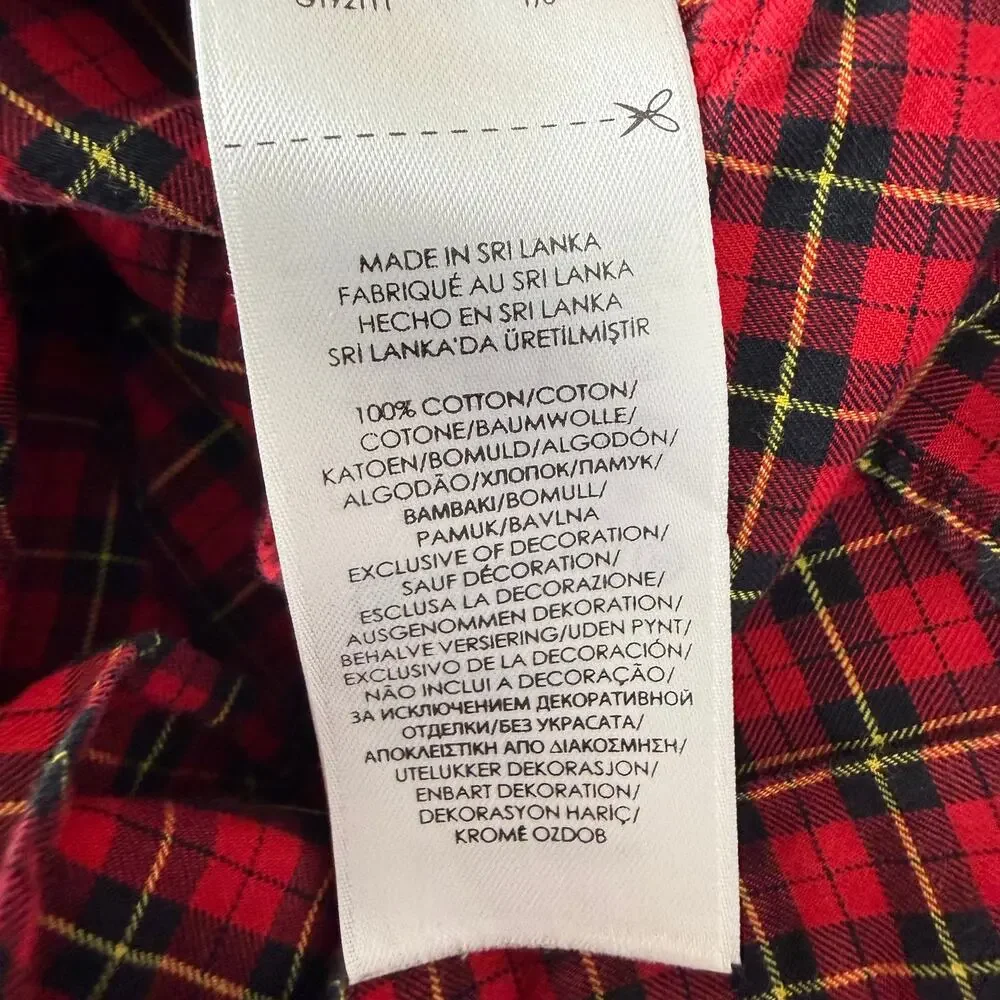 Polo Ralph Lauren Mens Slim Button-Up Long Sleeve Red/Black Plaid Shirt Medium