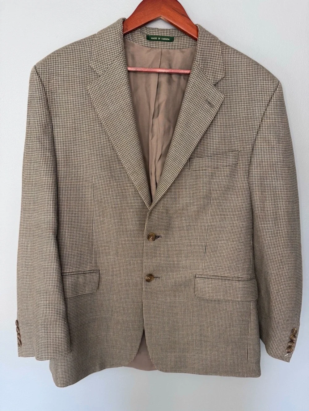 Lauren Ralph Lauren Wool/Silk Houndstooth Blazer Sport Coat | Size 43R