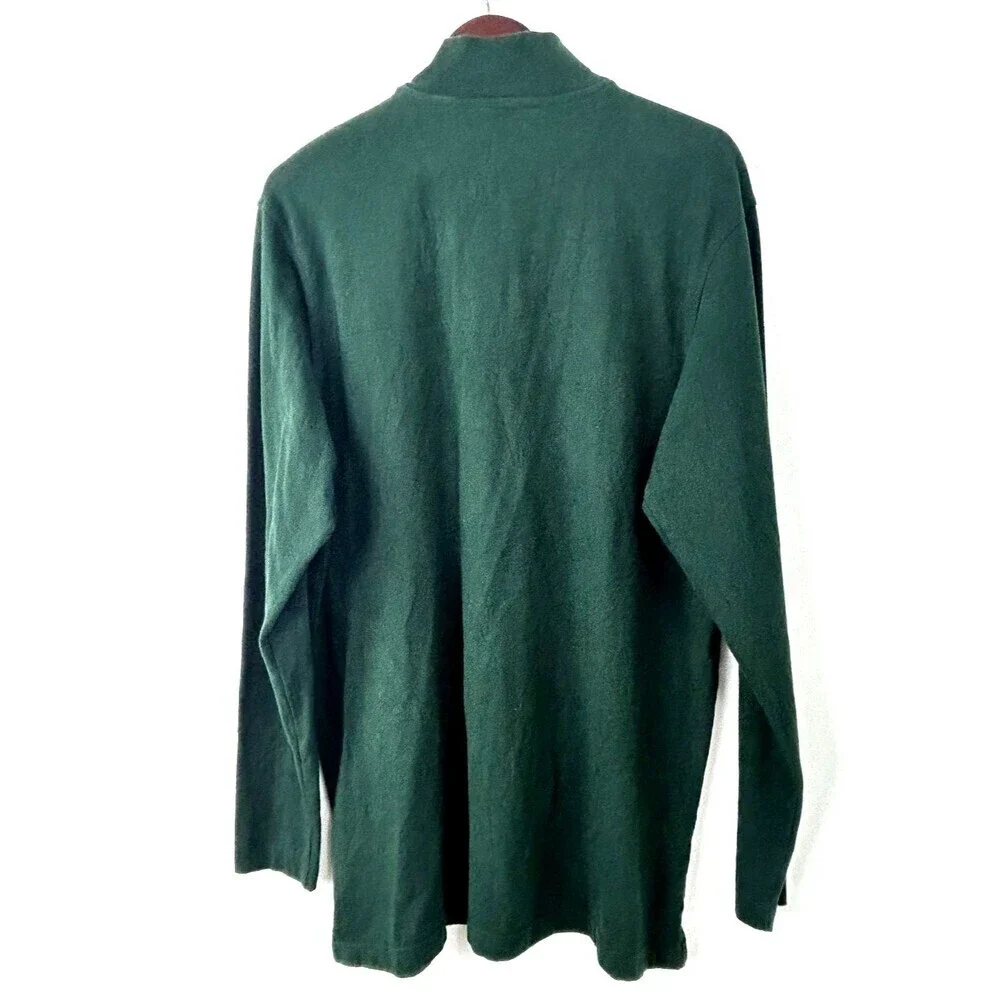 CHAPS Ralph Lauren Mens Lightweight Long Sleeve 1/4 Zip Pullover Green LT Tall