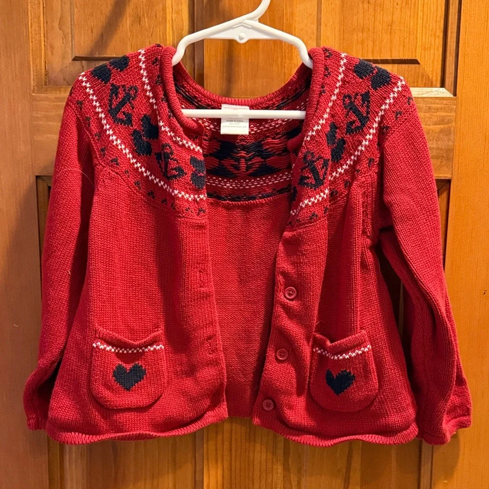 Gymboree Red and Black Heart Kids Sweater