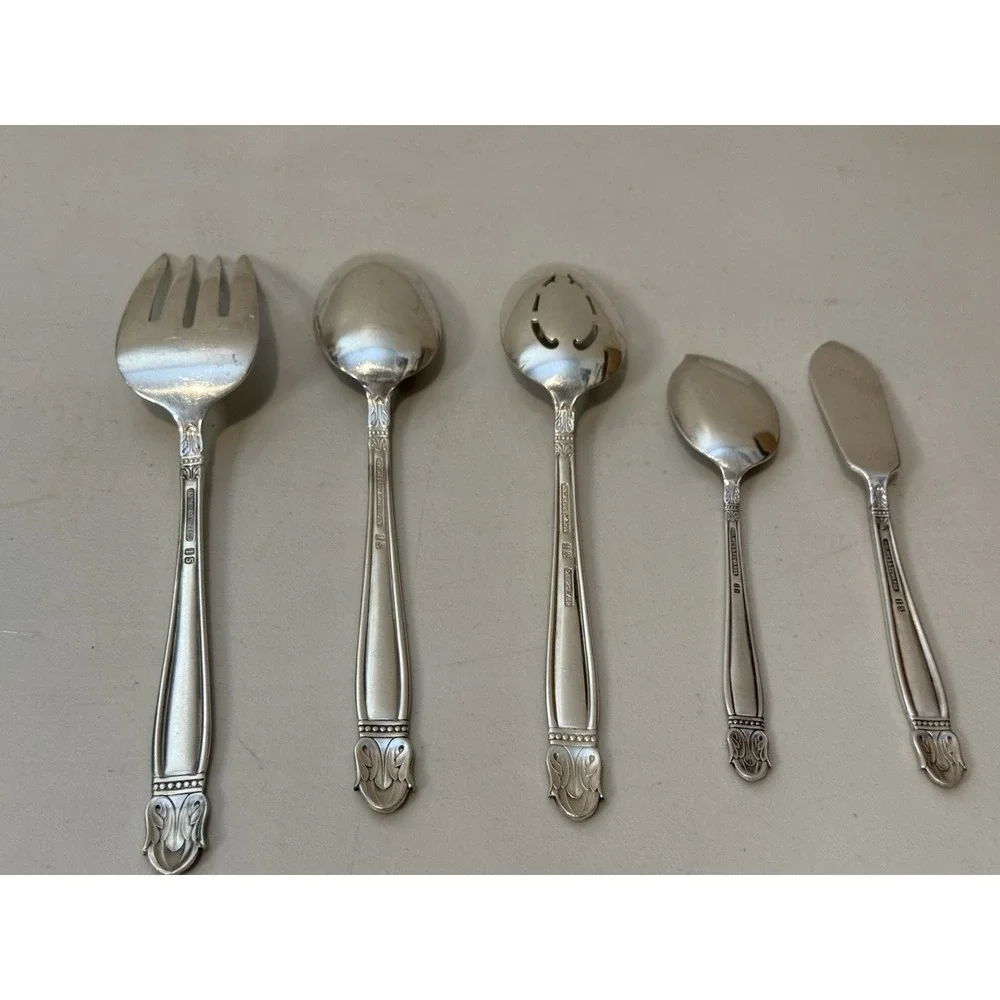 Vintage Danish Princess Silverplate 5-Piece Serving Set - Pristine Condition