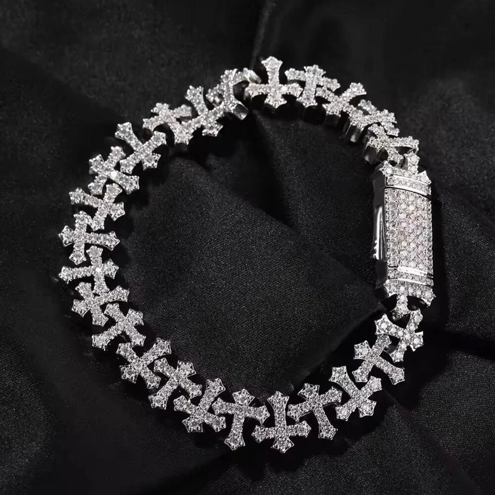 Cross Bracelet Cz 8 Inch