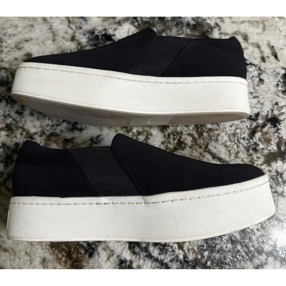 Vince Warren Black Neoprene Platform Slip On Sneakers Womens 6.5‎ EUR 36.5