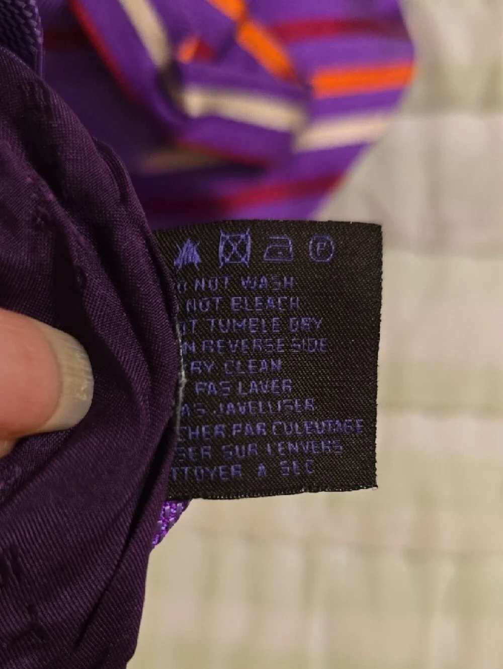 Etro Lavender Paisley and Stripe Silk Tie with Orange and Burgundy Accents NWOT