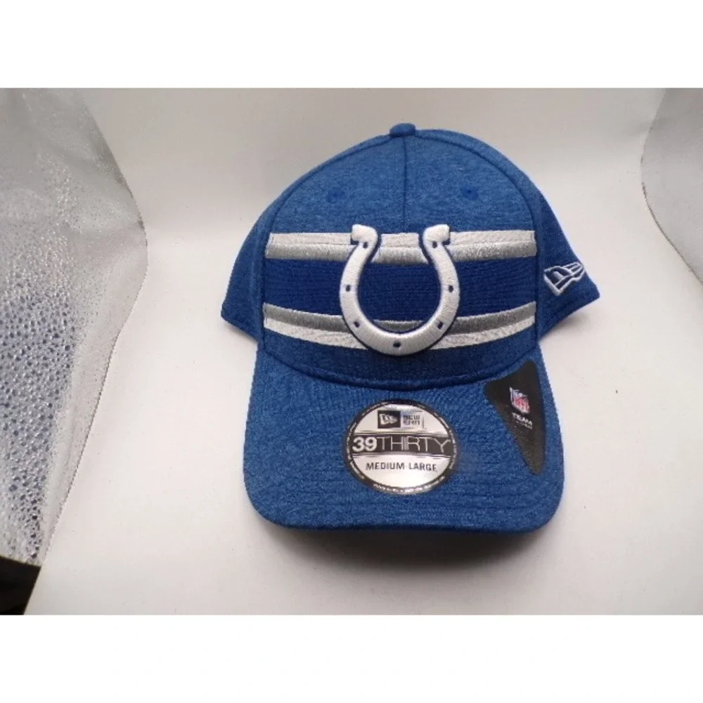New Era Indianapolis Colts 39THIRTY Stretch Fit Hat Mens Medium Large Royal Blue