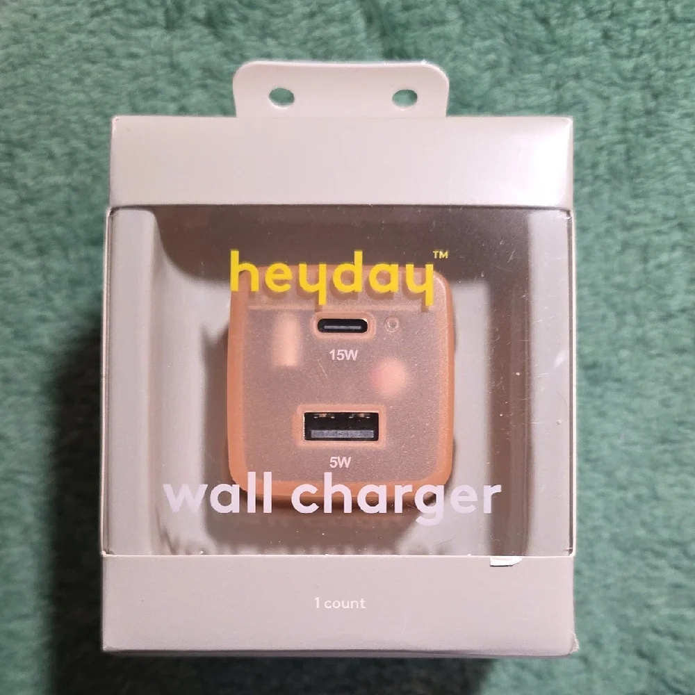 Heyday Tan Dual-Port Wall Charger (Peach) High Charging Speed‎