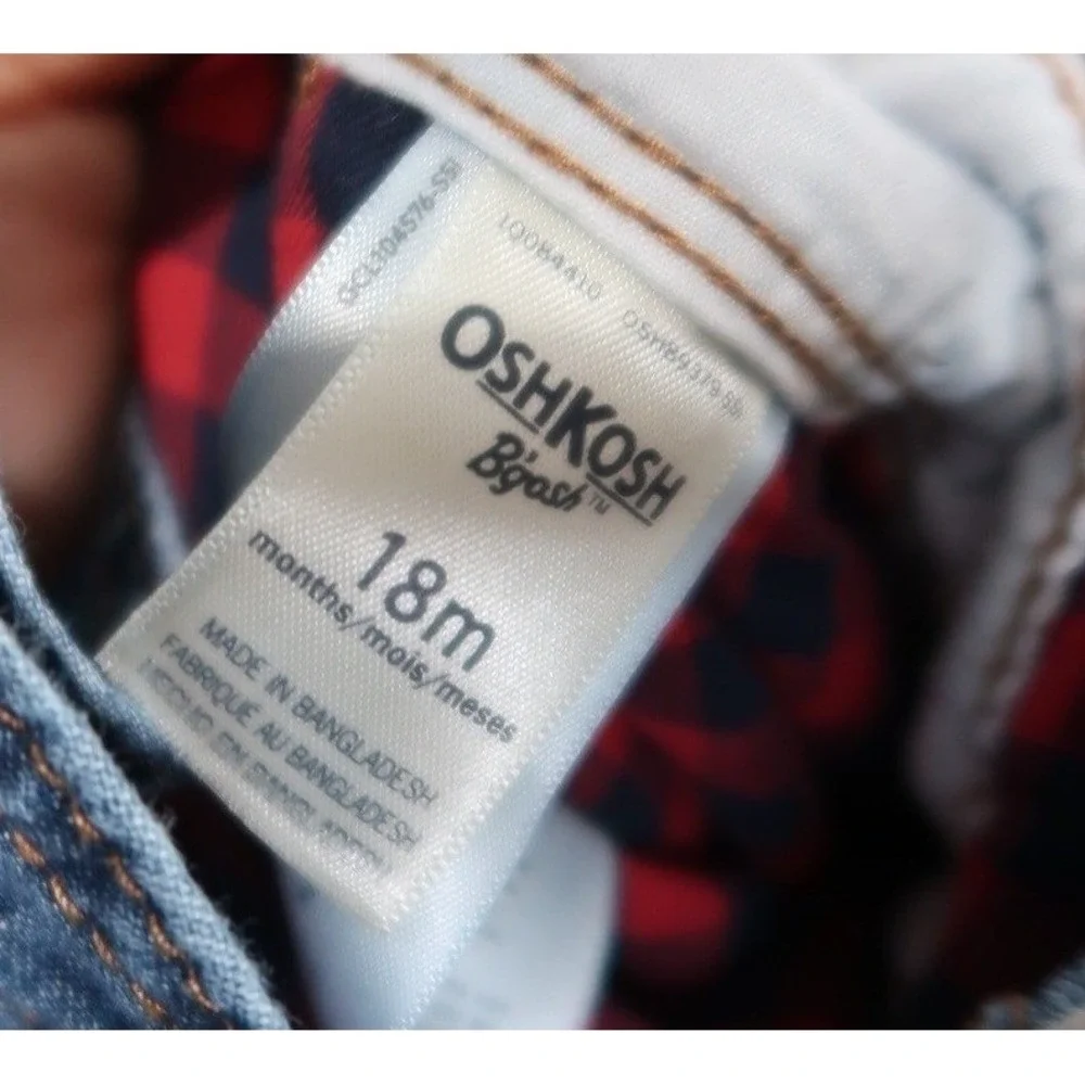 Oshkosh Infant Unisex Denim Overalls Sz 18M Casual Outdoor Vacation Utility‎