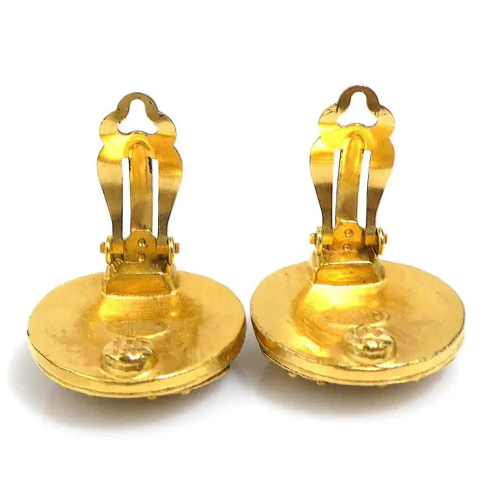 Chanel Cc Logo Clip-On Earrings Gold- #266446C69B