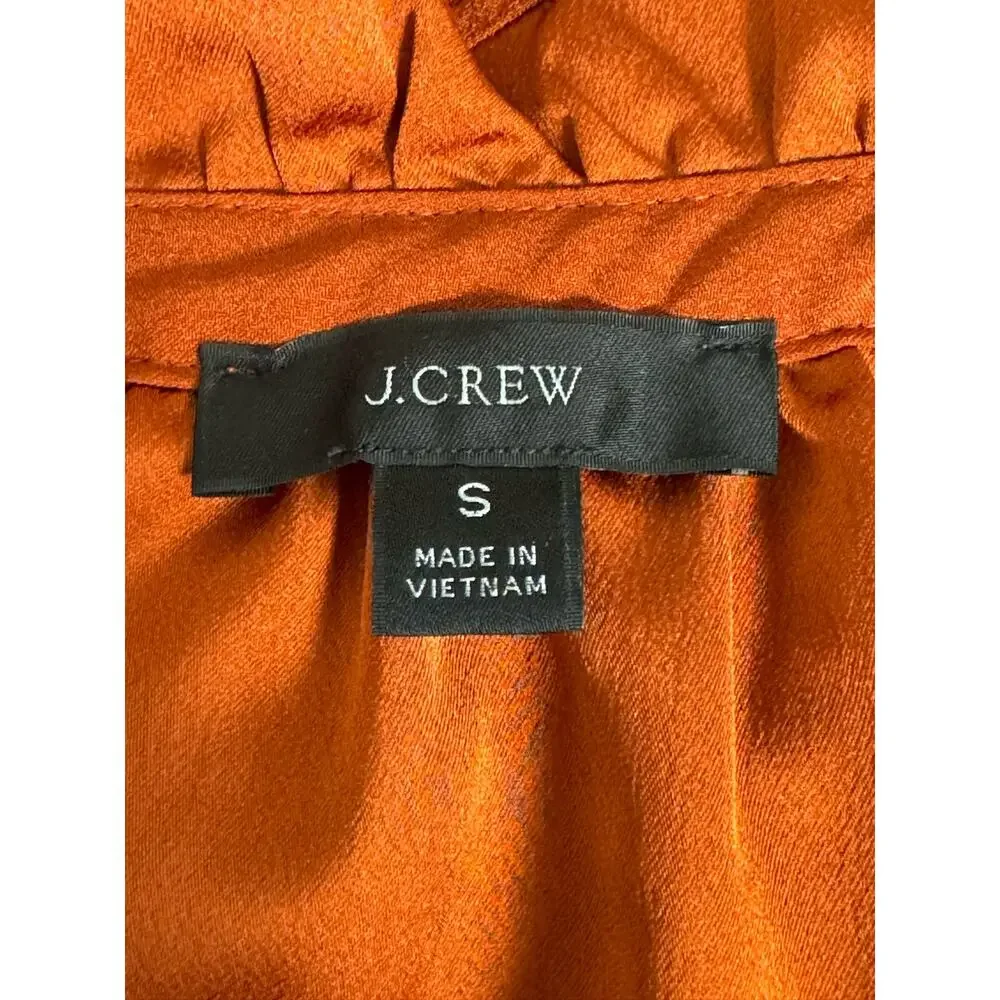 J.Crew Gathered‎ Ruffle Drapey Top in Deep Ember Size S