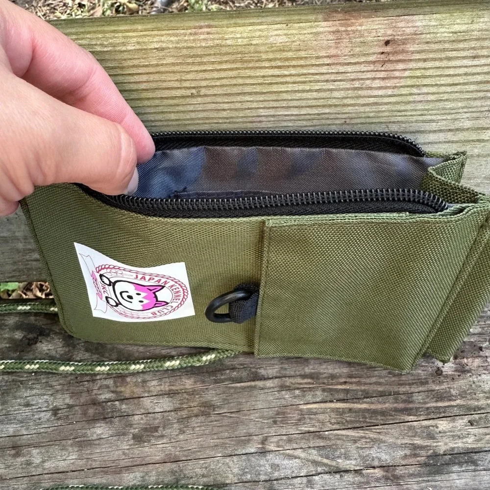 Japan Kennel Club Shiba‎ Inu Olive Green Crossbody Bag Wallet Phone Holder Pouch