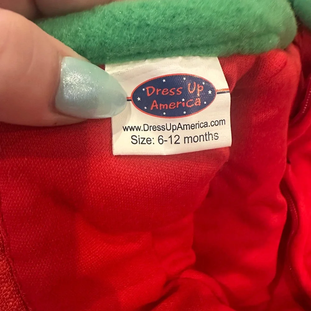 Dress Up America Baby Strawberry Costume Romper‎ Red Green 6-12 Months Halloween