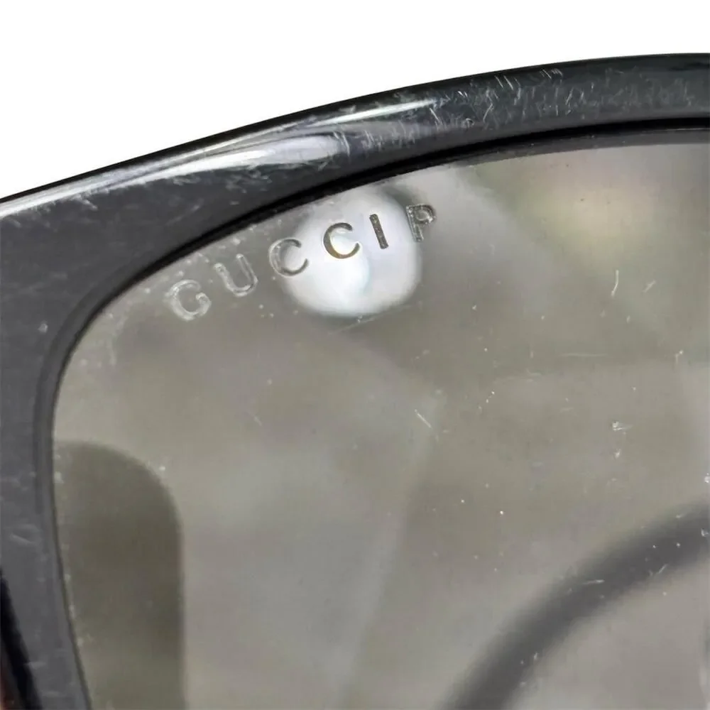 Gucci Unisex Square Sunglasses‎ Black Frame Gray Lens UV400 Protection