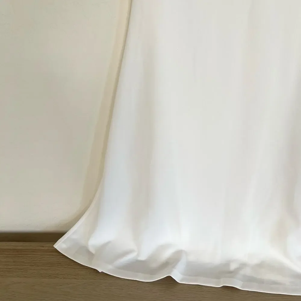 Dress the Population Camden Floor Length Formal Halter Neck Gown White Small