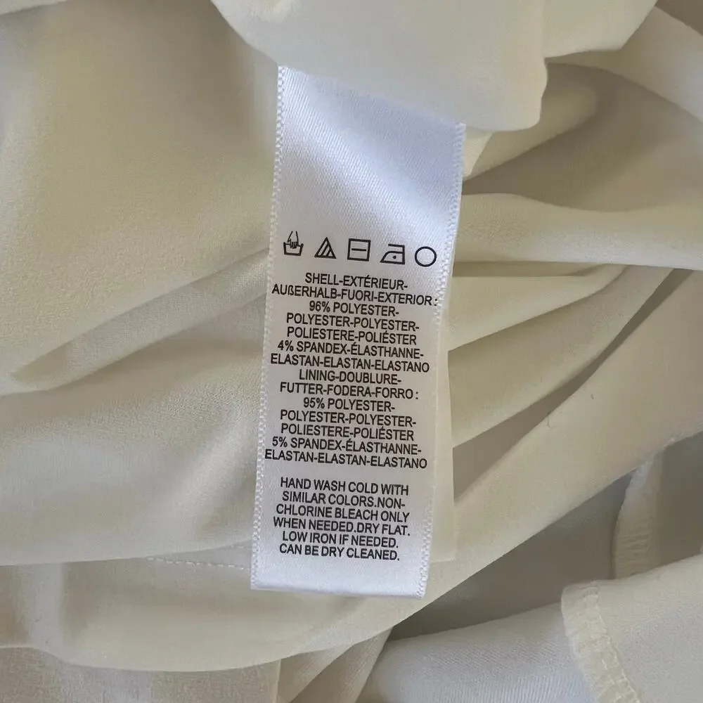 Dress the Population Camden Floor Length Formal Halter Neck Gown White Small