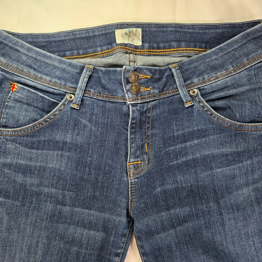 Hudson Y2K Bootcut Low Rise Jeans Medium Wash Denim Womens Siz 29 Button Pockets