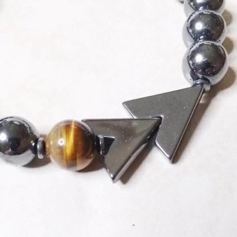 Handsome! Men's Protection Bracelet: Hematite, Tigereye, Raw Black Tourmaline 8
