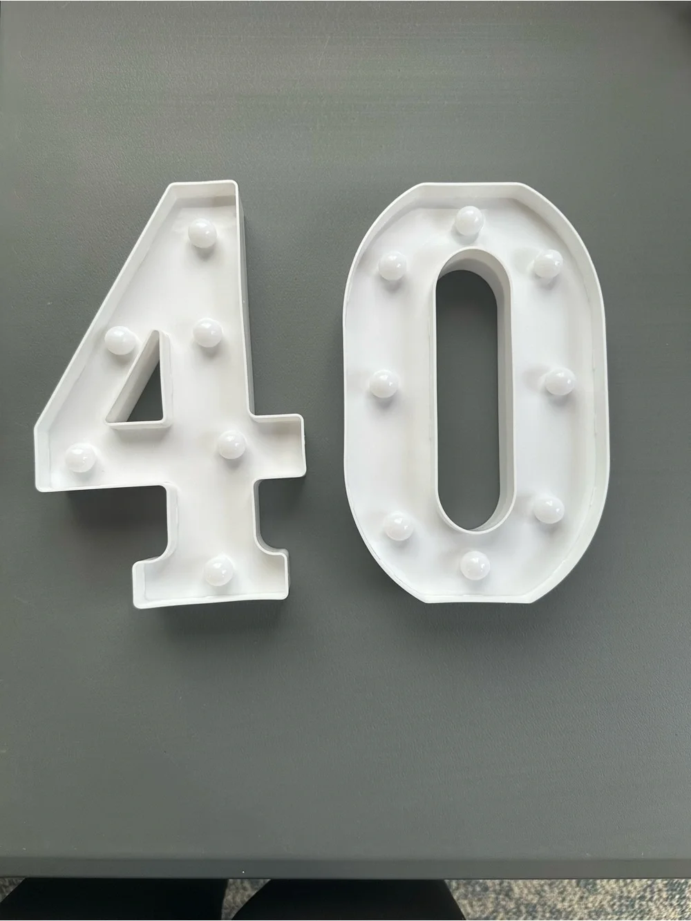 White LED Number 40 Party Marquee Lights