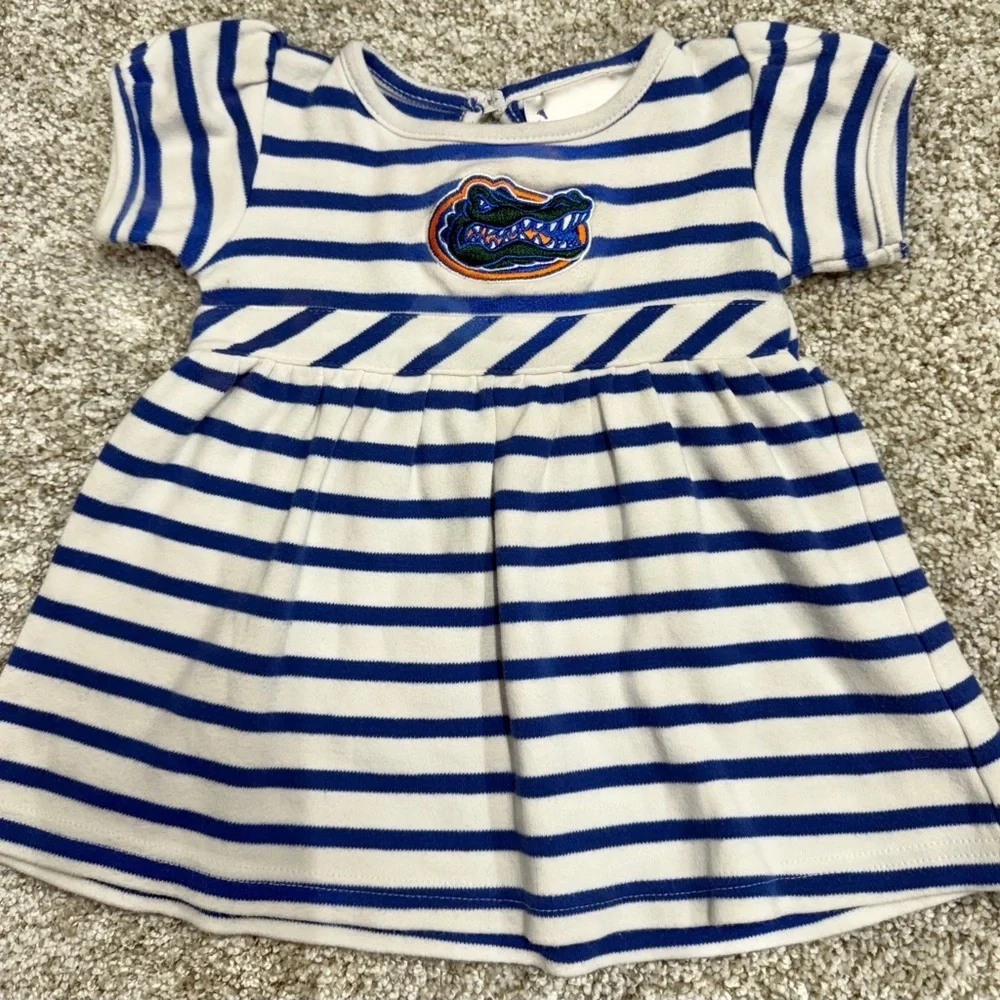 TWO FEET AHEAD Florida Gators Embroidered Toddler Girl Dress