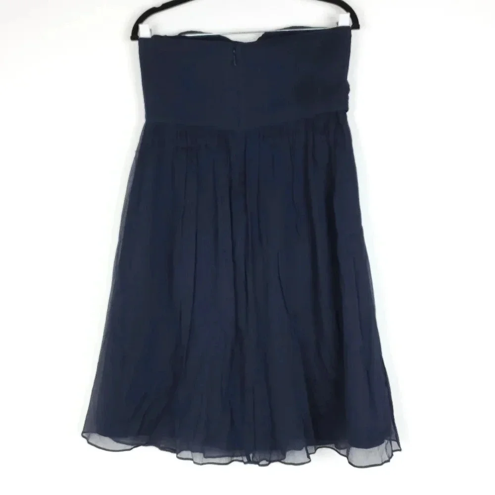 J. crew Taryn Silk Chiffon Dress In Navy 8