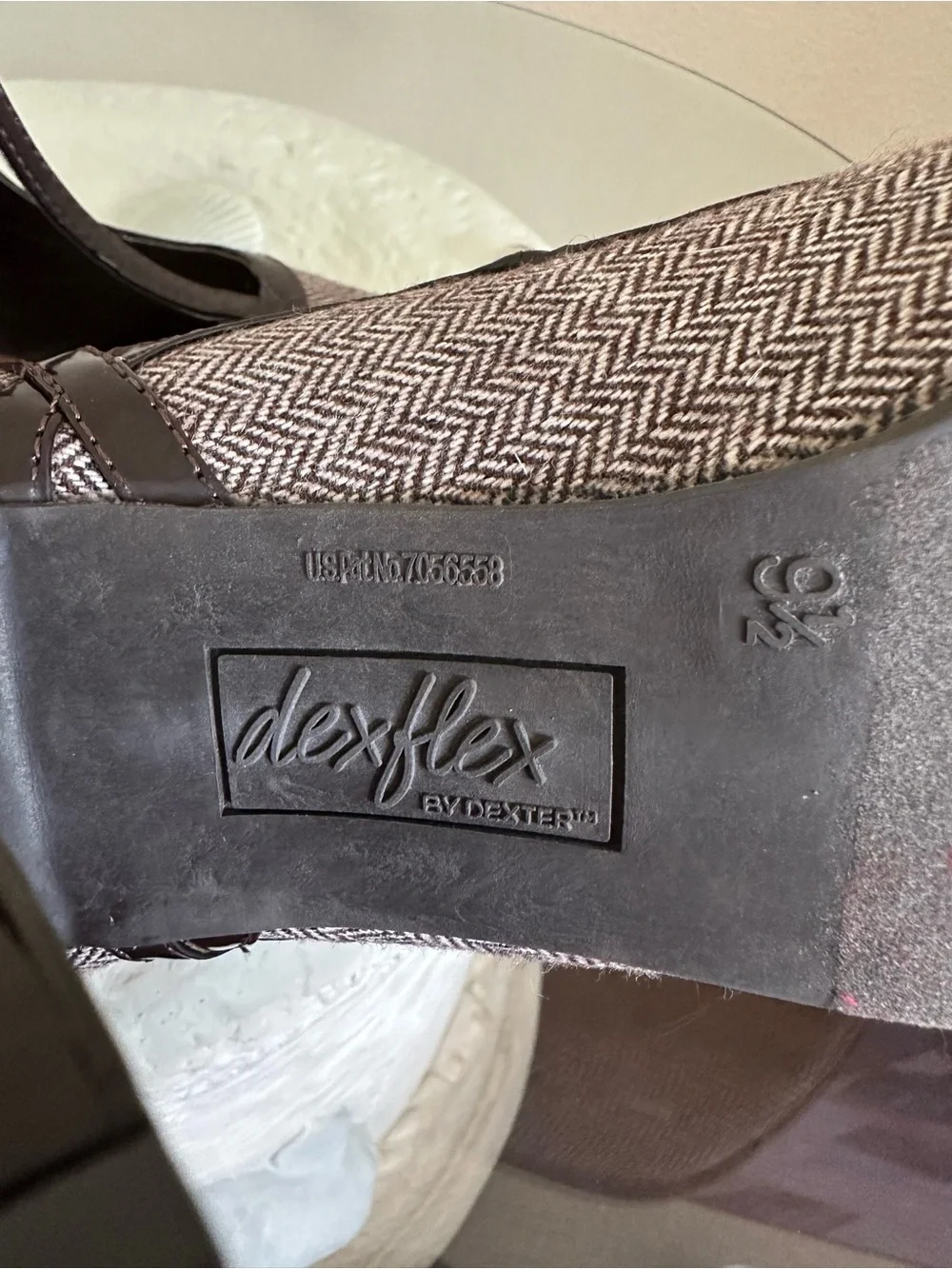 Dexflex Retro Pinup Herringbone T-Strap Heels 9.5⁠ runs small fits a size 9