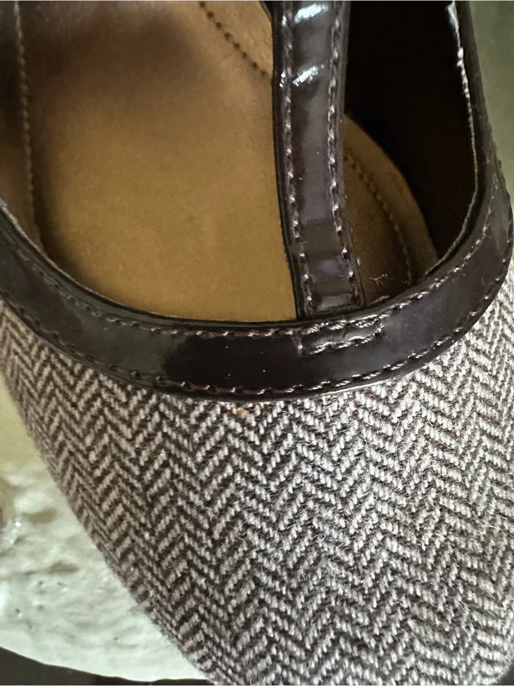 Dexflex Retro Pinup Herringbone T-Strap Heels 9.5⁠ runs small fits a size 9