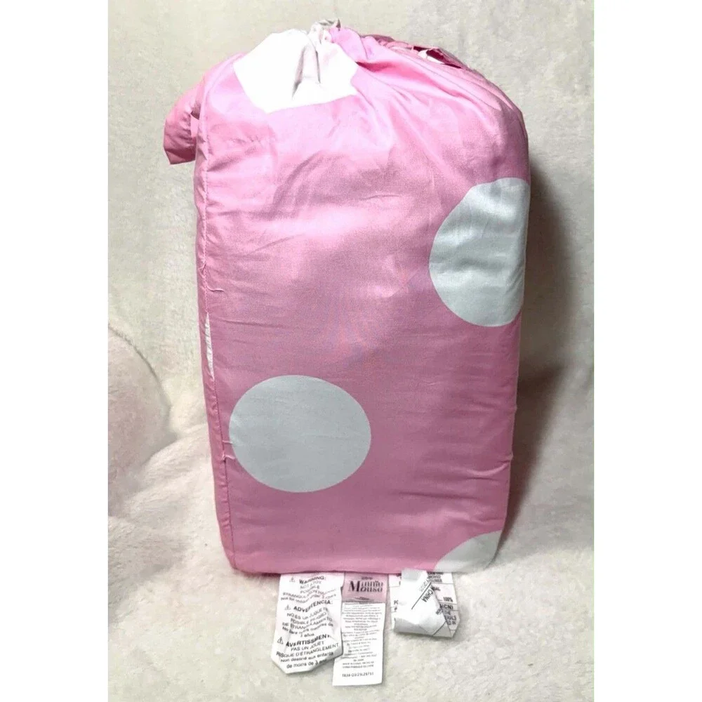 Disney Minnie Mouse Twin Comforter Pink Polka Dot Bedding Set