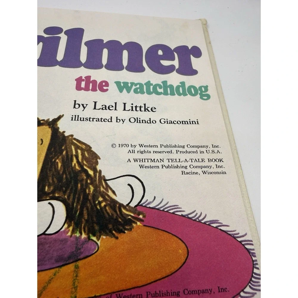 Vintage 1970 Wilmer the Watchdog Book Whitman Tell-A-Tale Hardcover Rare