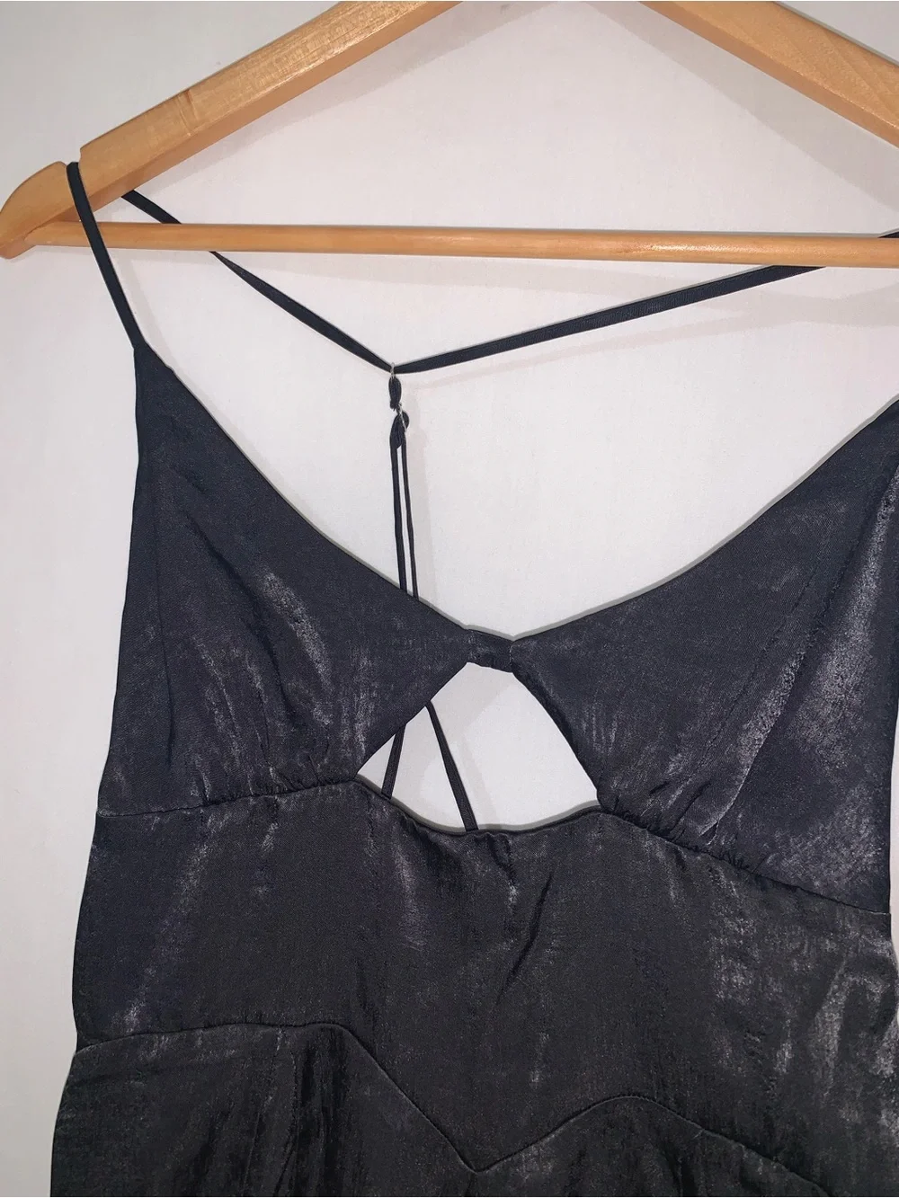 Free People Good Catch Satin Mini Dress In Night Swim Black S