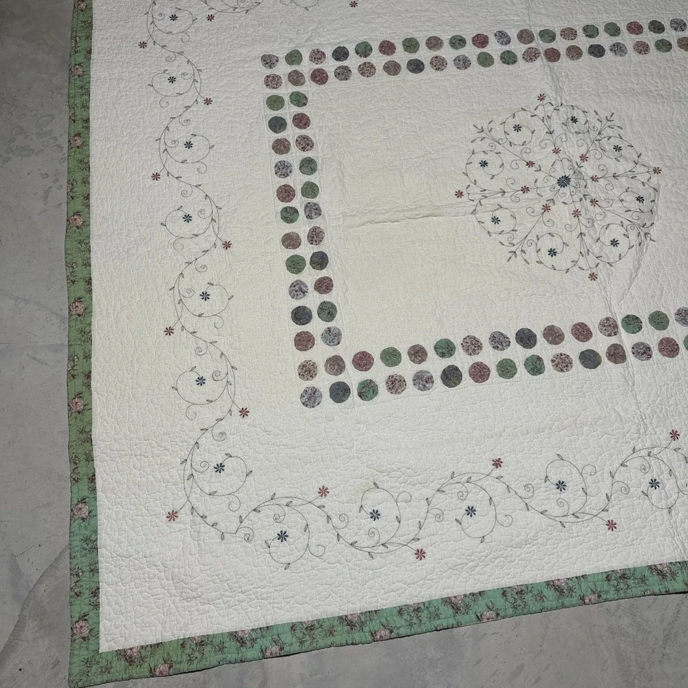Vintage YO YO Quilt JC Penny Patchwork 67