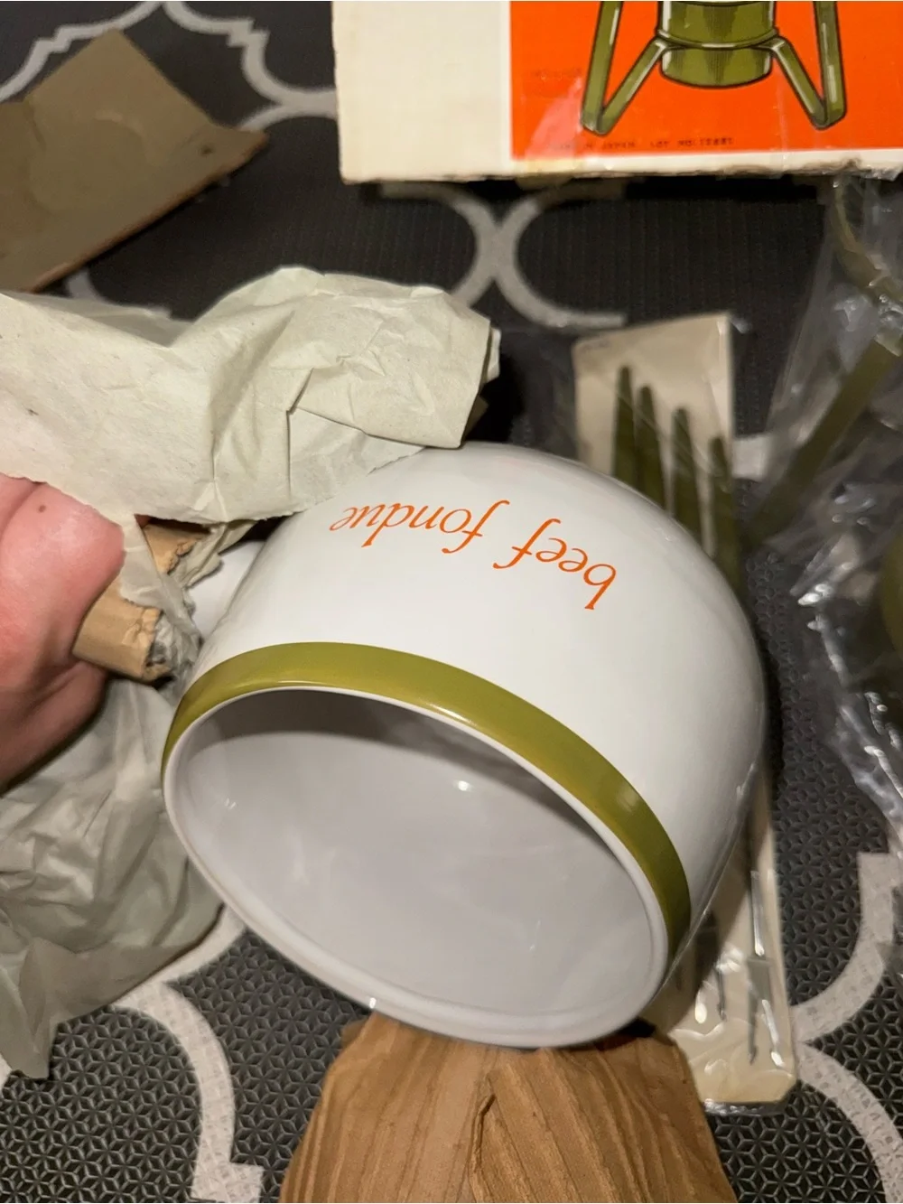 Vintage fondue set