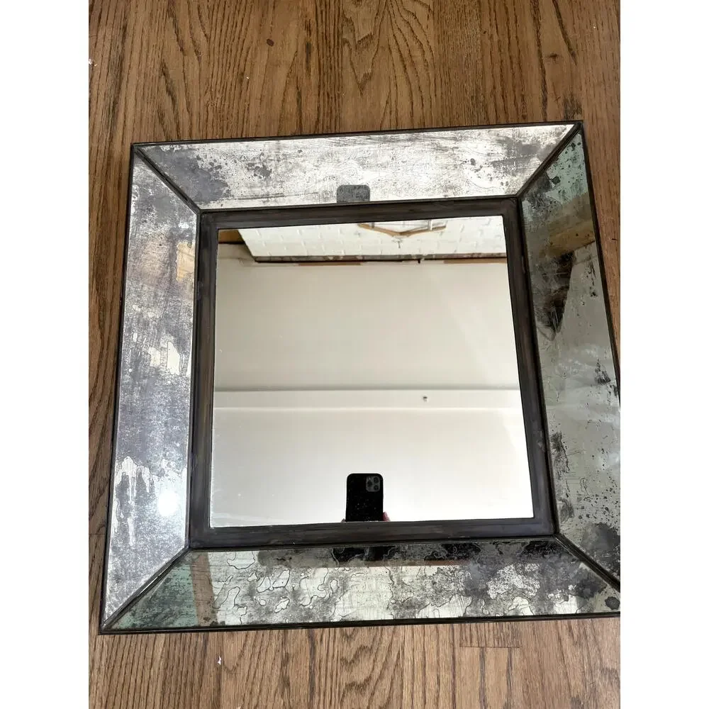 Vintage Dubois Distressed Mercury Glass Mirror Beveled Mirrored Frame 19.75