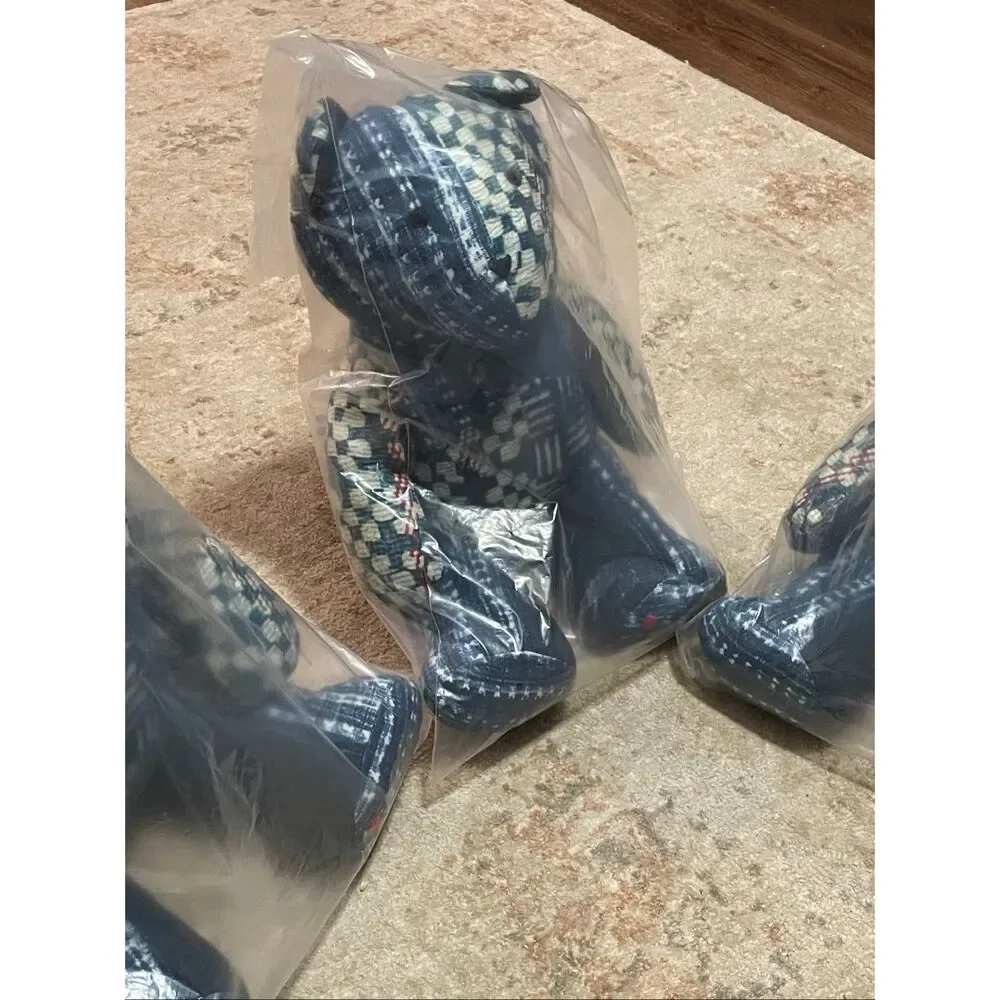 Pottery Barn Nelson Patchwork Teddy Shaped Pillow NIP