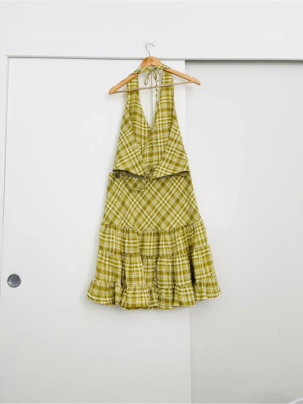 NWOT Free People Traymore Plaid Matching Set Skirt + Halter Top Size Small