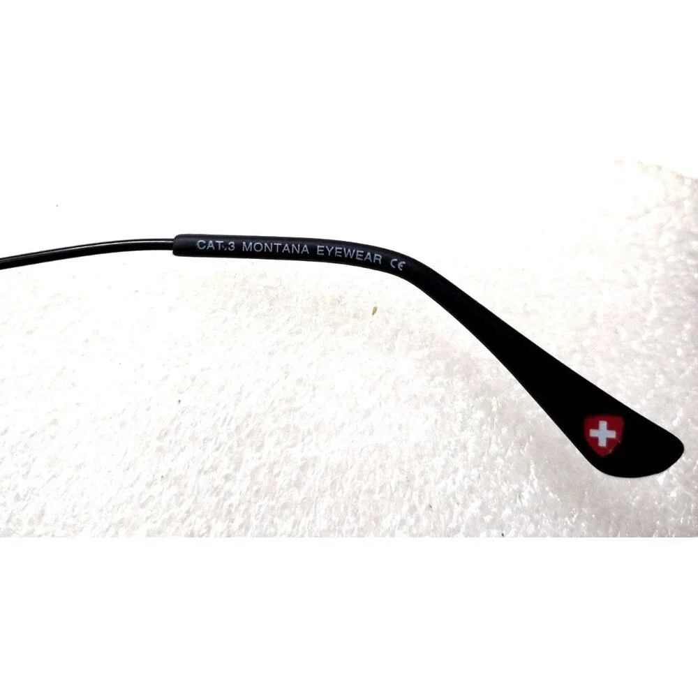Montana MS93-XL Mens Metal Black  Cat Eye Sunglasses 50-19-139 UV400 Black lens
