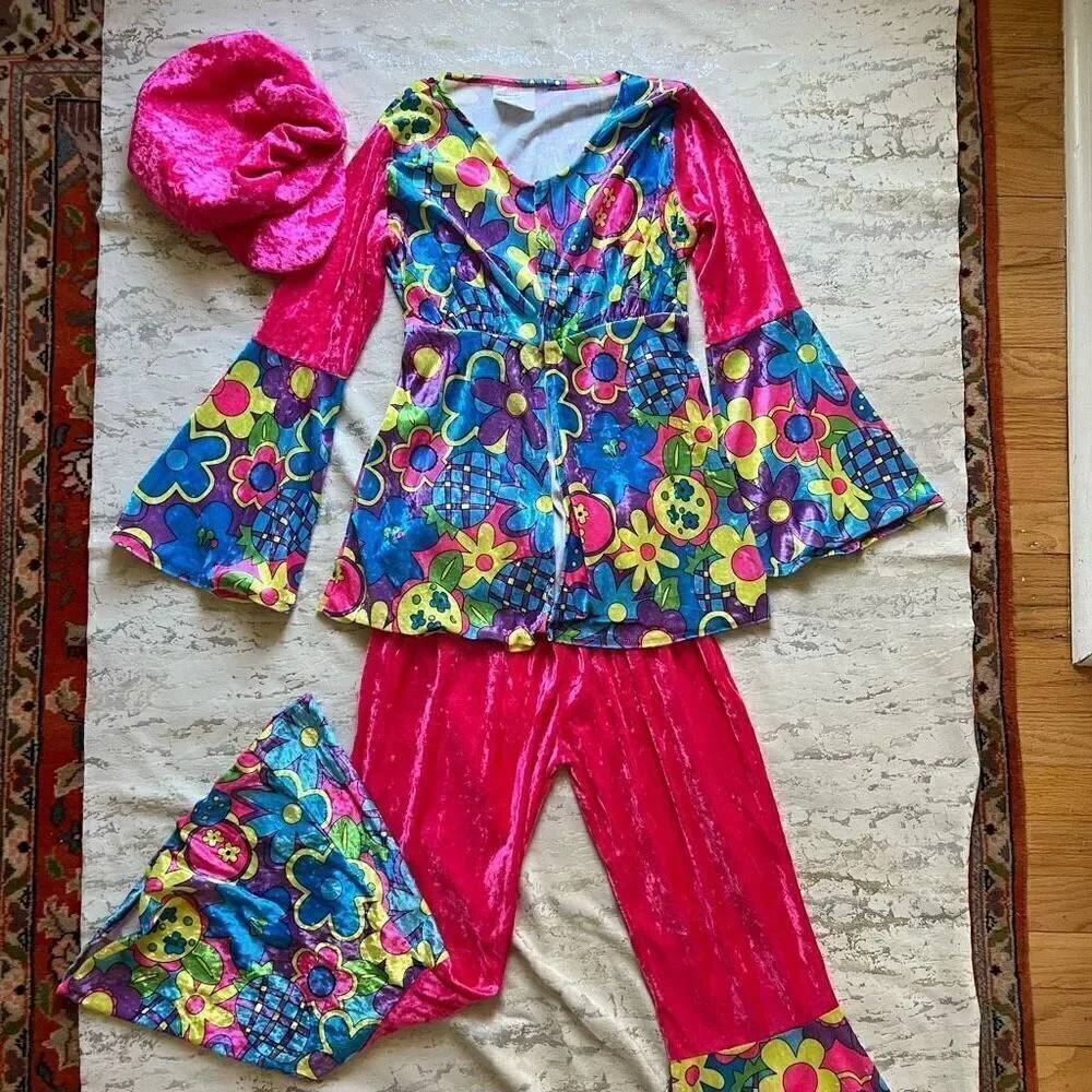 Groovy Hippie girl Velvet Halloween Costume