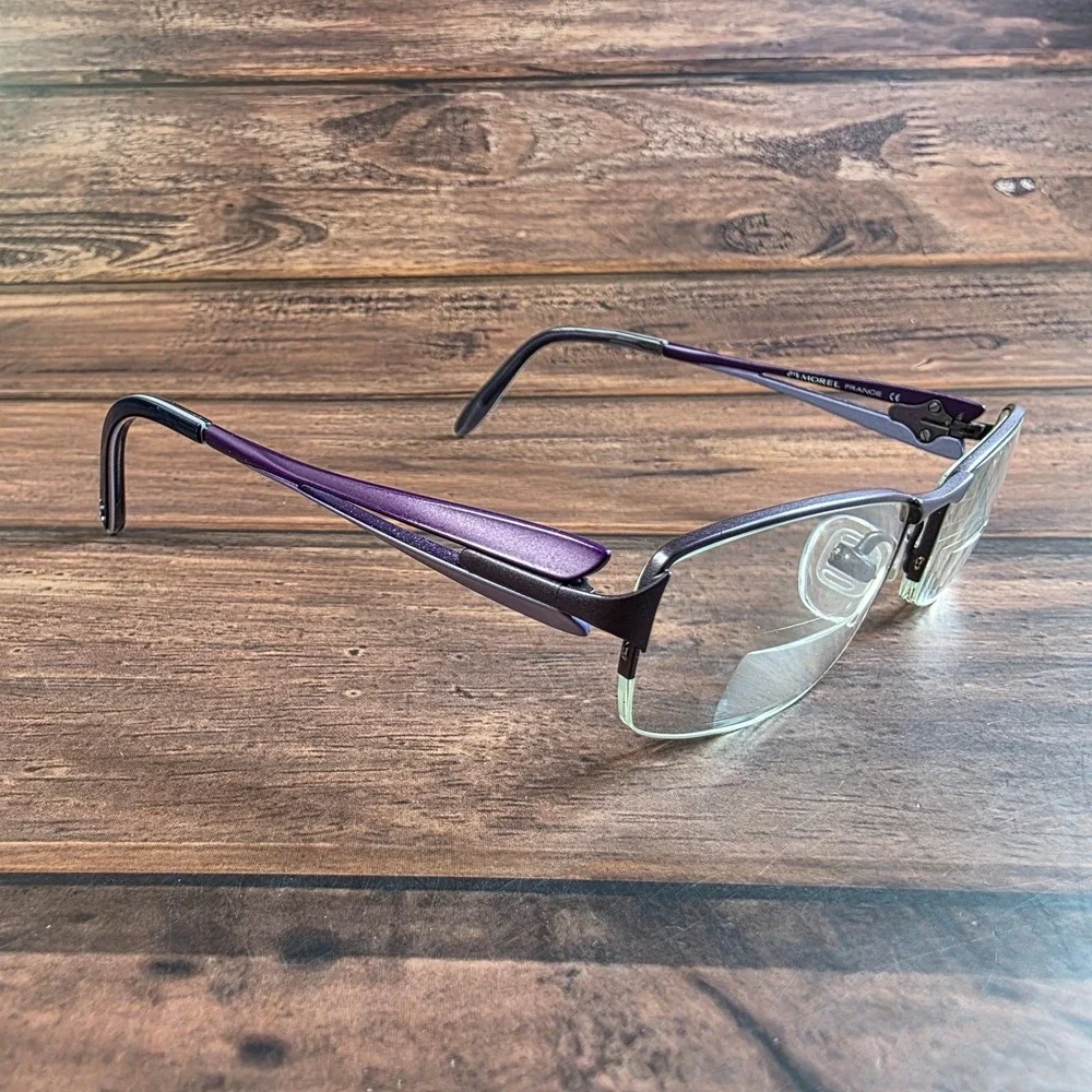 Koali Morel France 7352K Purple Blue Semi Rimless Glasses  51-17-135 FRAMES ONLY