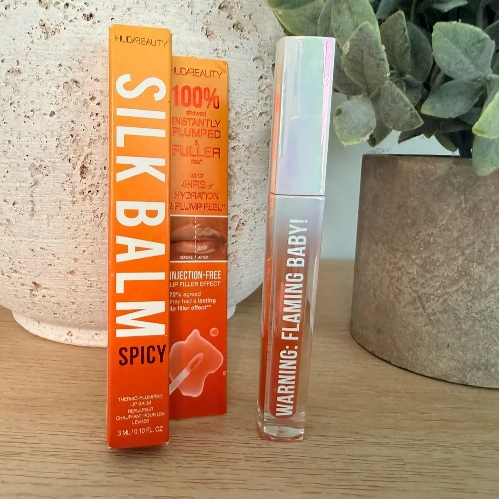 Huda Beauty Silk Balm Spicy Lip Plumper Fuego Thermo Plumping NWT