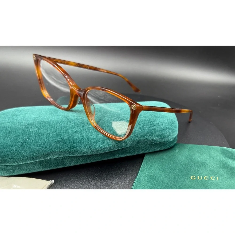 Gucci GG 0026O 006 Havana Brown Eyeglasses