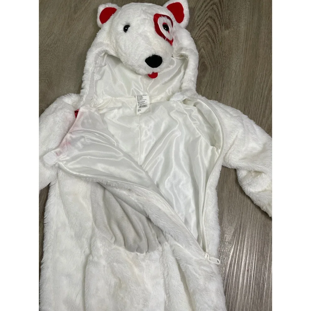 Target Bullseye Dog Costume Toddler 2T 3T Plush Hooded Halloween Mascot