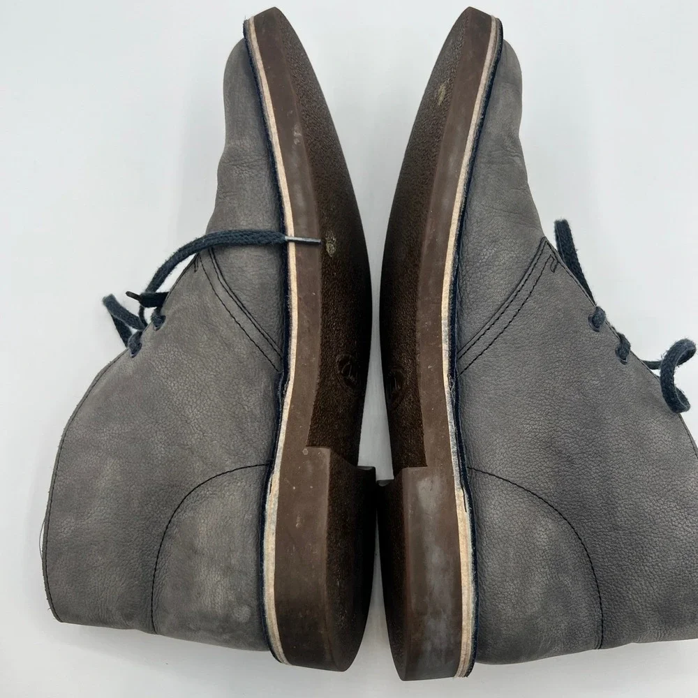 Clark's‎ Leather Chukka Desert Men's Ankle Boots Lace Up Casual Gray Size 9.5