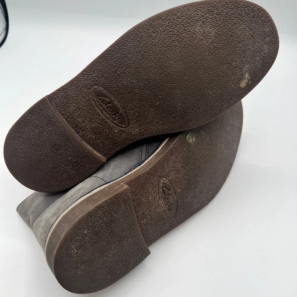 Clark's‎ Leather Chukka Desert Men's Ankle Boots Lace Up Casual Gray Size 9.5