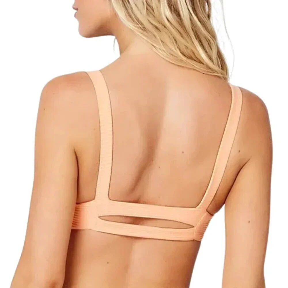NWT l*space Jess Ribbed Textured Bikini Top in Tangy Sz. XL
